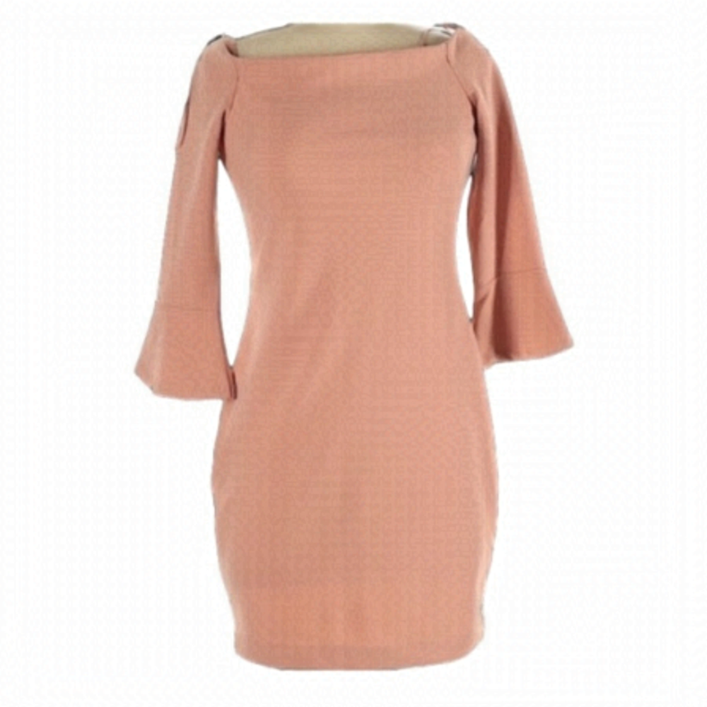 NWT Dynamite - Blush Boatneck 3/4 Length Bell Sleeve Dress